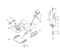 Топливный бак триммера Echo SRM-350ES (рис. 18) A350000200