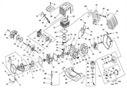 Стартер в сборе триммера Elitech T1250B (рис. 83) 0802088200