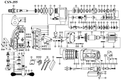 Кран в сборе сверлильной машины Diam (A/N-160,254,355) №49 621046