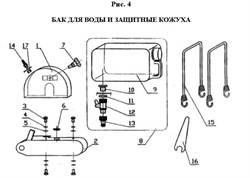 Бак для воды (в сборе) нарезчика швов Diam RK 350 / 5,5 H (рис.8) 603050
