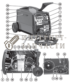 Комплект Черный Зарядный Зажим сварочного полуавтомат Telwin BIMAX 4.165 TURBO 990072 990072 - фото 150818