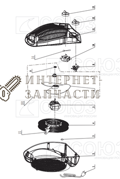 Термостат (KST207 10A 250V) тепловентилятора Союз ТВС-2000 вер 2.1 (от 05.2016) №8 ТВС-2000 вер 2.1 (от 05.2016)-8