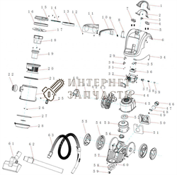 Трехслойный Х/Б фильтр  в сборе   пылесоса Galaxy GL6251 391201
