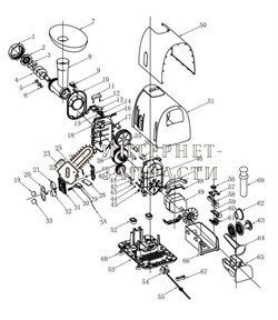 Корпус редуктора мясорубки Galaxy GL2406/2407 391434 - фото 168794