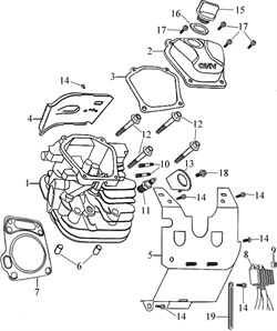 головка цилиндра \ HEAD,ONLY,CYLIN бензогенератора Elitech БЭС 12000 Е (рис.1) 0101195600