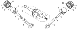 коленвал \ CRANK SHAFT COMP бензогенератора Elitech БЭС 12000 Е (рис.1) 0101197400