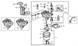 карбюратор бензогенератора Elitech БЭС 1800 (рис.1) 0101024400