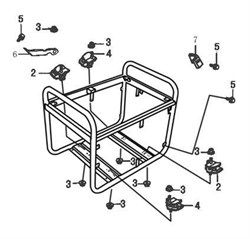 резиновый амортизатор правый бензогенератора Elitech БЭС 1800 (рис.2) 0101039100