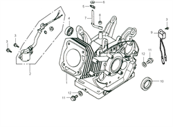Двигатель в сборе бензогенератора Elitech БЭС 2500 Р (рис.13) 188A