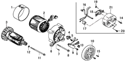 крышка генератора E30102-199000 бензогенератора Elitech БЭС 3000 Р  (рис.21) 0101042900-1 - фото 23244