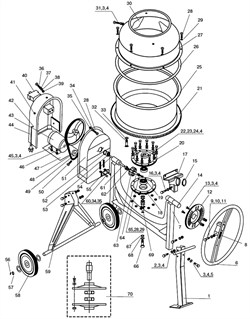 Фланец нижний ?63х43х230-36 ?210 болты бетономешалки Elitech БС 120 (рис. 18) 1201004800 - фото 23659