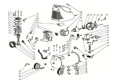Кожух защитный эл/дв пластиковый КПБ190 безмасляного коаксильного компрессора Elitech КПБ 190 (рис.20) 0701012000