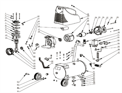 Крышка эл/двигателя задняя D47х14-128-52 6005 RZ безмасляного коаксильного компрессора Elitech КПБ 190/24 (рис.26) 0701012600-0
