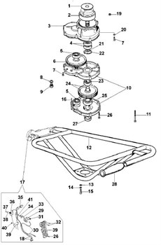 Чашка сцепления редуктора мотобура Oleo-Mac MTL 51 (рис.2) 375100011A
