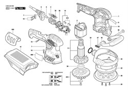 Скользящий ползунок Slider эксцентриковой шлифмашины Bosch PEX 400 AE (3603CA4000) (рис.35) 2609004171 - фото 61248