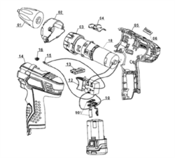 Светлая крышка шуруповерта EINHELL LI-ION TH-CD 12-2 LI ( 4513206) рис.16) 451364801016