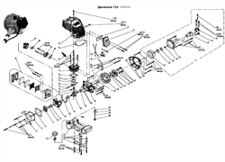Бачок топливный 1,1л в сборе D33 триммера Elitech T25B №100 0802148800
