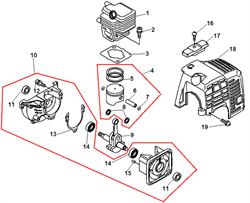 Коленвал триммера Echo GT-22GES (рис. 9) A011000002