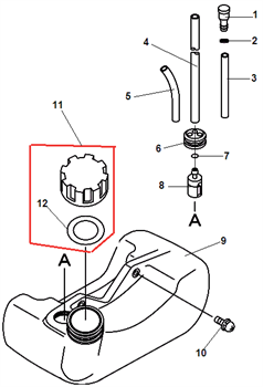 Пробка топливного бака триммера Echo GT-22GES (рис. 11) 13100455830