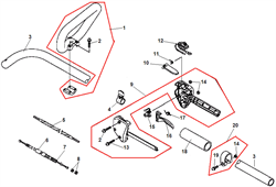 Корпус рукоятки триммера Echo GT-22GES (рис. 9) 17800352130