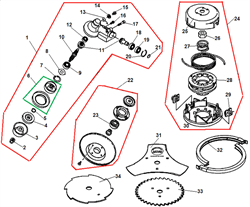 Защитная шайба редуктора триммера Echo SRM-2655SI (рис. 6) 61031352932