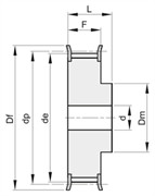 Шкив зубчатый под расточку H150 F Z 15 St, BEA H150 F Z 15 St, BEA
