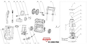 Корпус -передняя часть в сборе минимойки Elitech М1900РБК 0901.022690